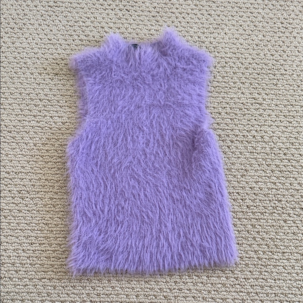 Lavender Fuzzy Sleeveless Top